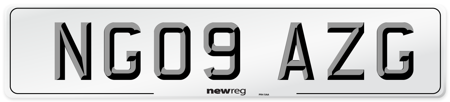 NG09 AZG Number Plate from New Reg